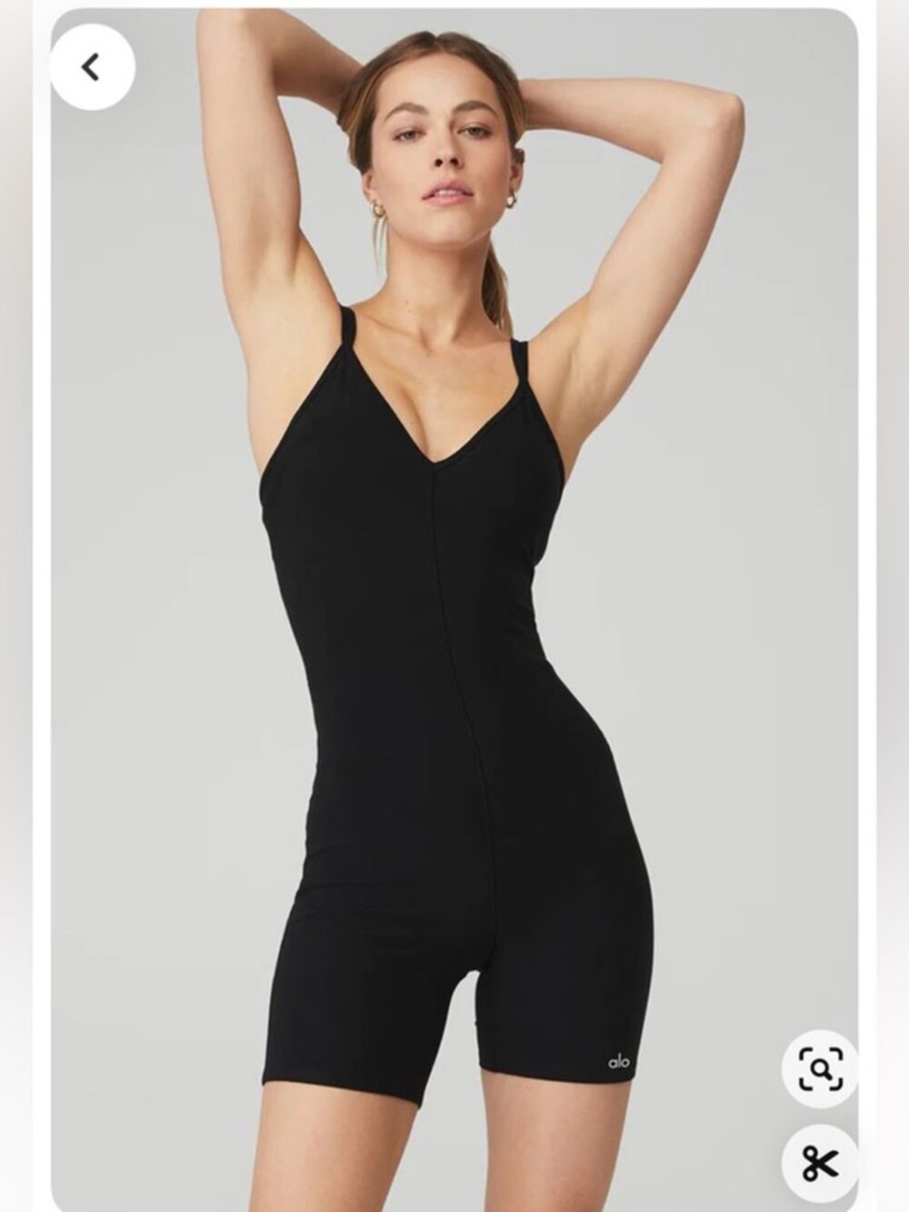ALO Yoga Black Suns Out Onesie S Bodysuit